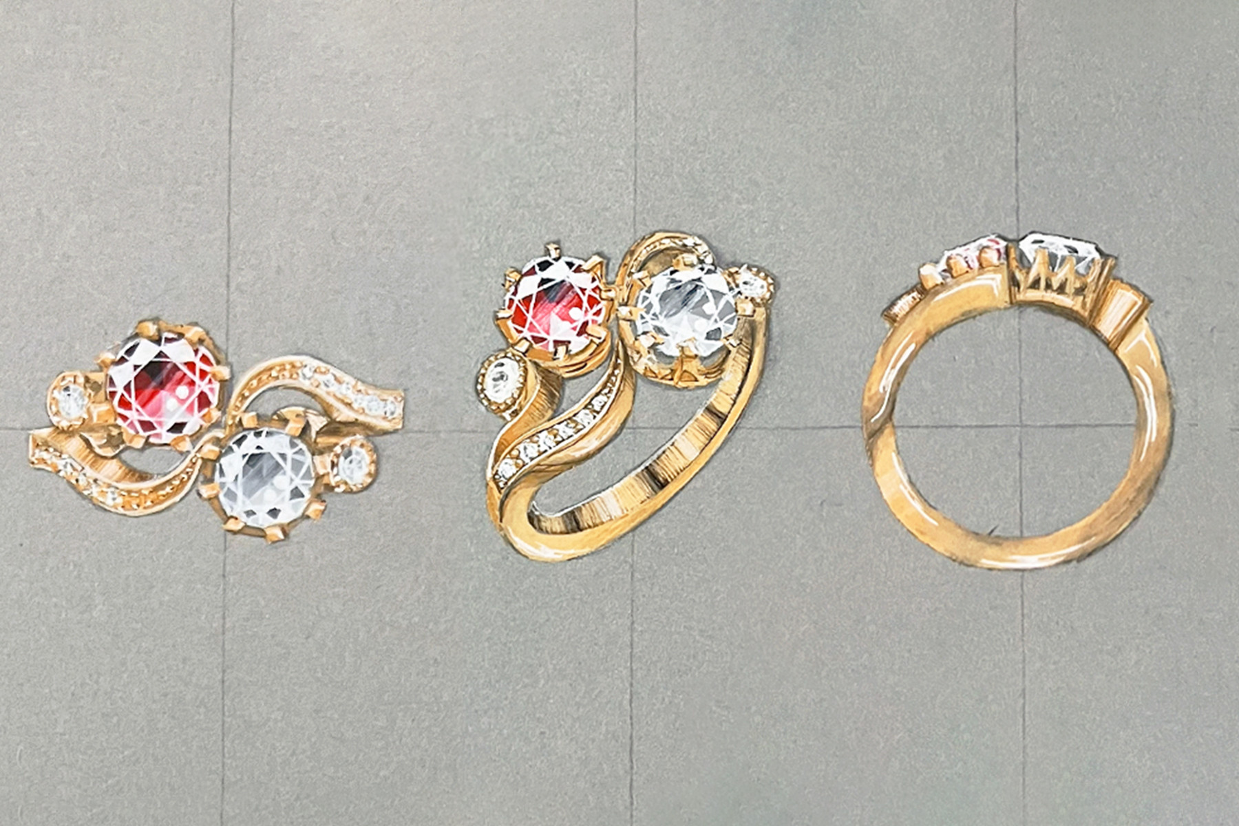 Gouaché, le dessin technique en bijouterie